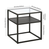 20'' Wide Square Side Table in Blackened Bronze