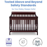 Canton 4-in-1 Convertible Crib - Easy to Assemble, Espresso Cherry