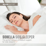 Sobella King Size Bed Pillow | Side Sleeper Pillow for Adults | 300TC, 100% Cotton Case | Soft