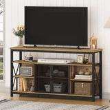 Tall TV Stand for TVs up to 65 Inch, Industrial Wood Entertainment Center with Storage