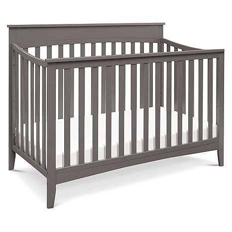 4-in-1 Convertible Crib - GREENGUARD Gold Certified Crib - Baby Crib Convertible to Toddler Bed, Daybed & Full-Size Bed - Wooden Baby Crib with 4 Adjustable Heights - Forest Green