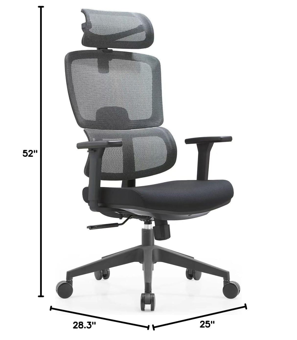 Premium Mesh Executive Home Office Desk Chair, with Ergonomic Lumbar, Black