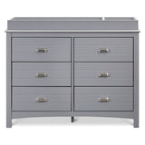 Nolan 6-Drawer Double Dresser in Grey