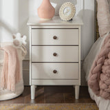 Modern 3 Drawer Nightstand - White