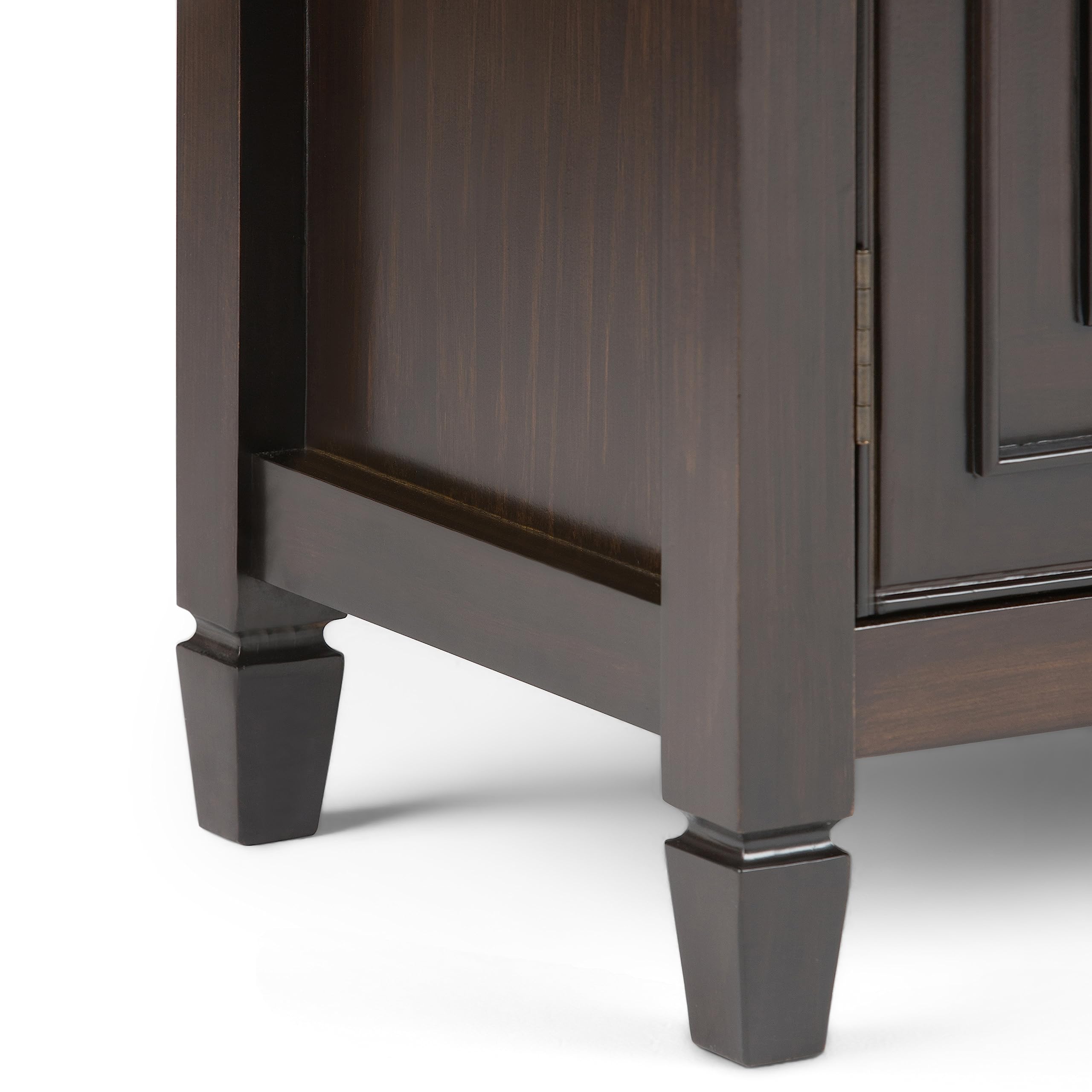 Connaught SOLID WOOD 40 Inch Wide Traditional Entryway Storage Cabinet in Dark Chestnut Brown