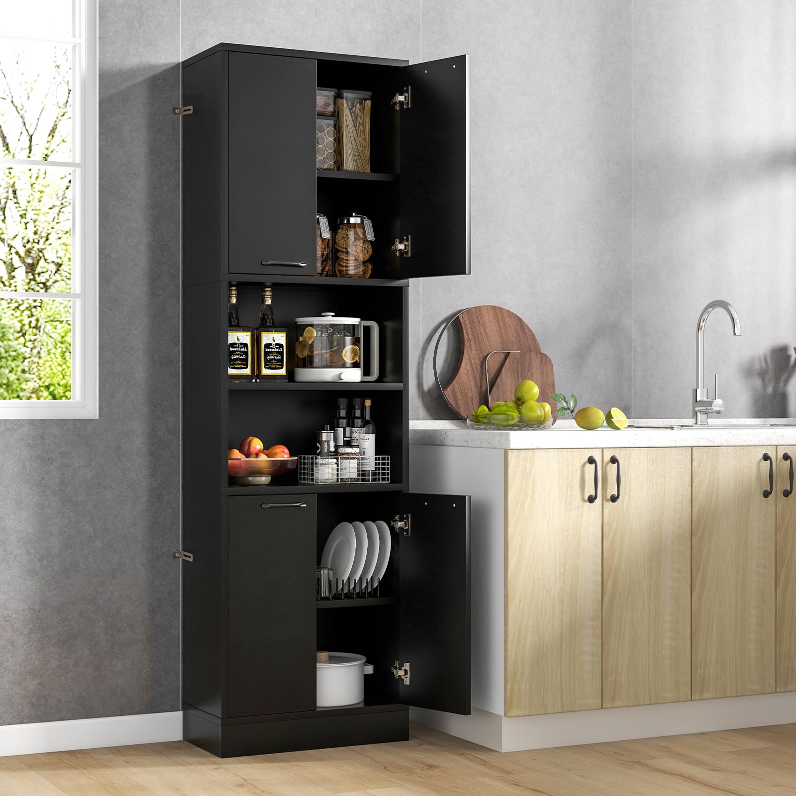 75" Tall Bathroom Storage Cabinet, Bathroom Floor Cabinet