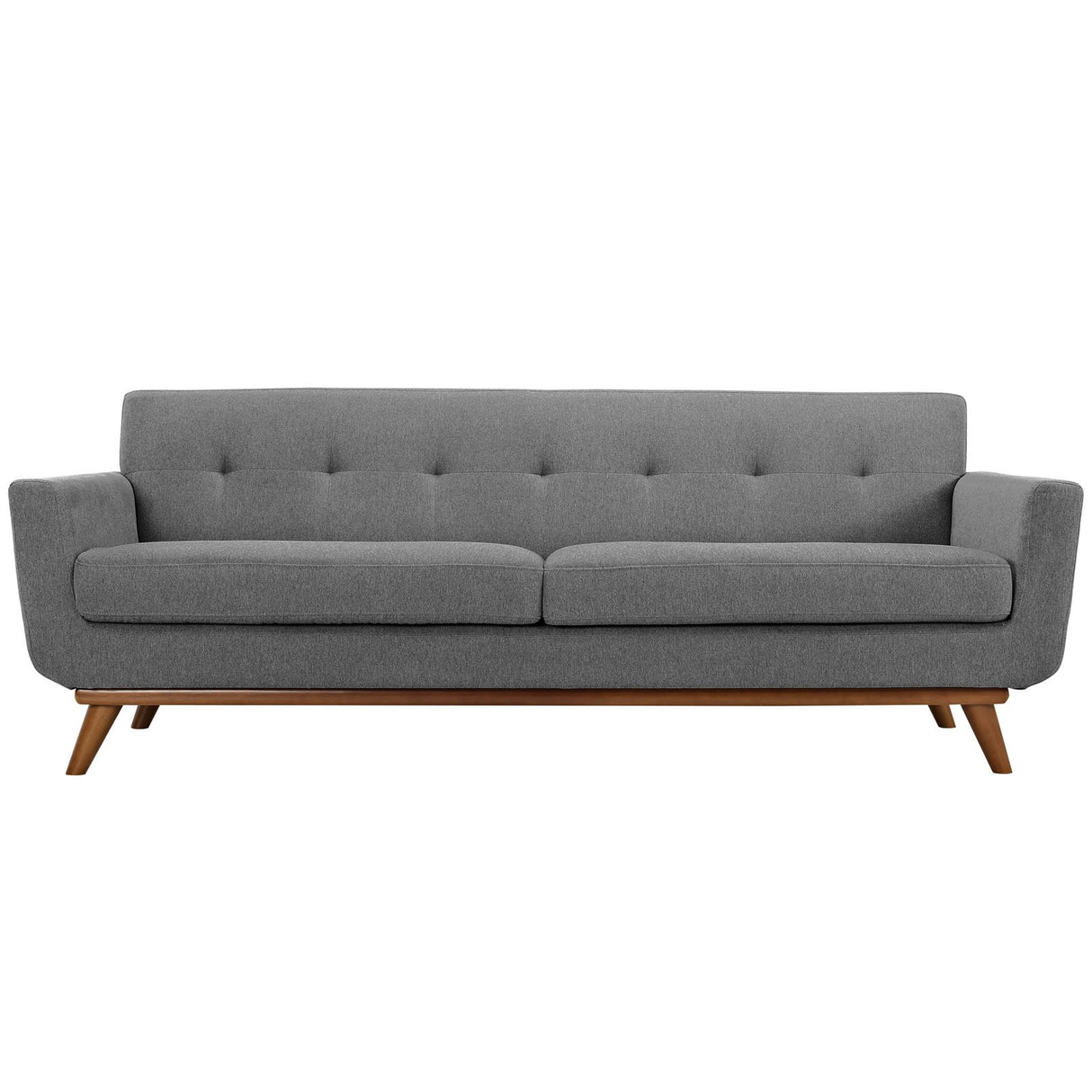 Engage Mid-Century Modern Upholstered Fabric Sofa in Expectation Gray