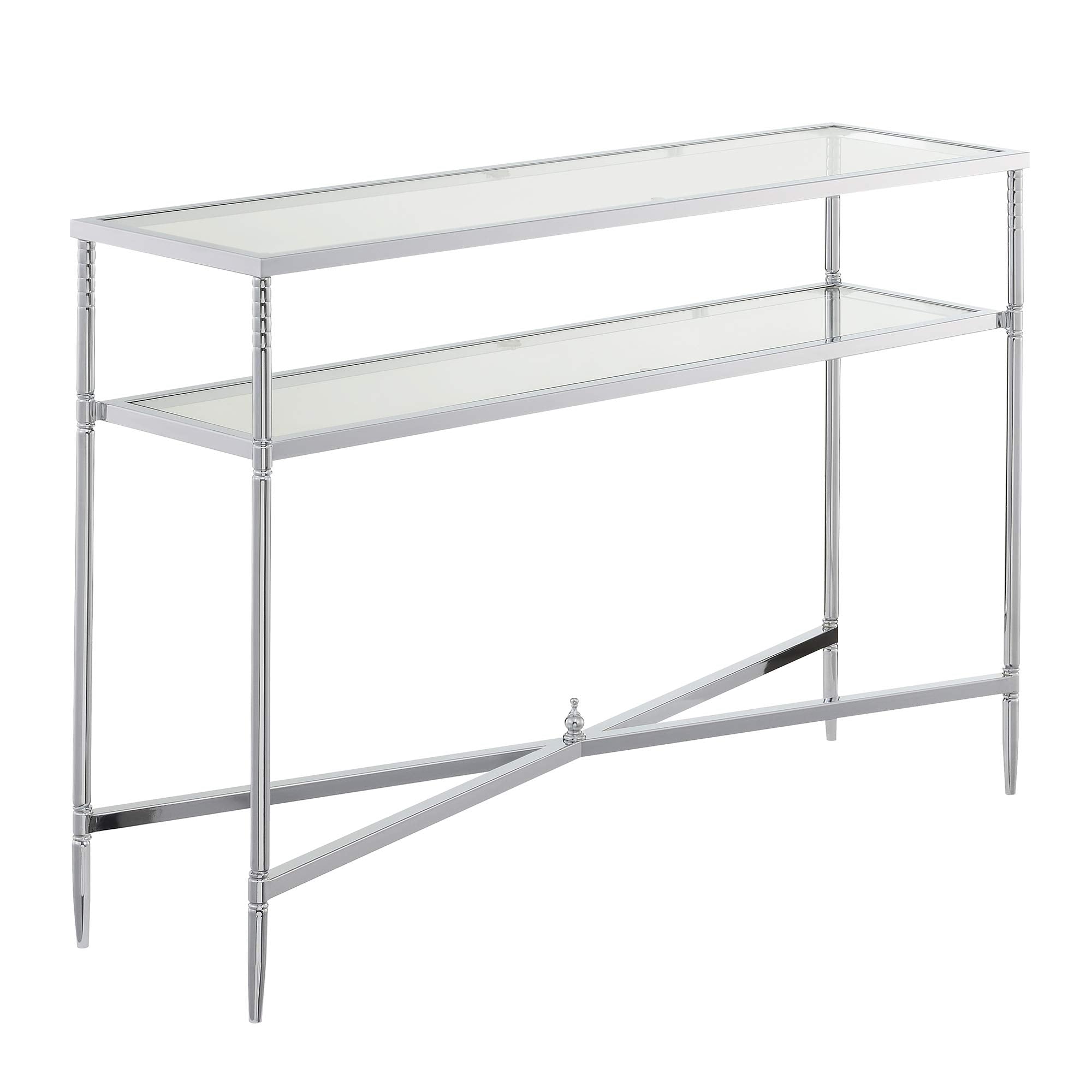 Tudor Console Table - Clear Glass & Chrome