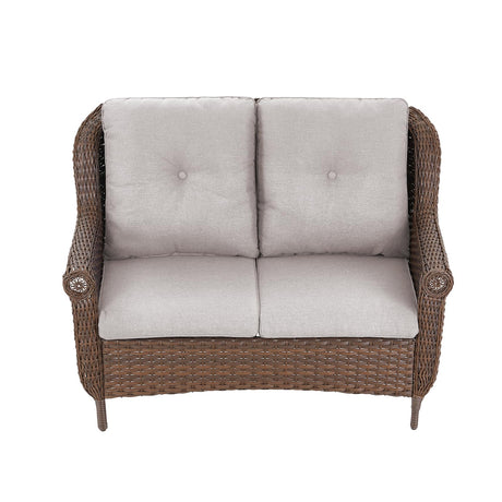 Patio Wicker Loveseat 2-Person Sofa - Heavy Duty Outdoor Resin Rattan Lawn