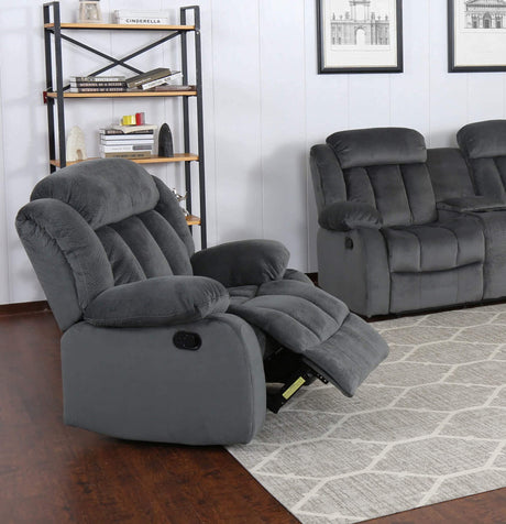 Madison Recliner, Charcoal gray with blue undertones