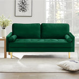 Velvet Loveseat Sofa, 66.9'' Mid Century Modern Small Love Seats