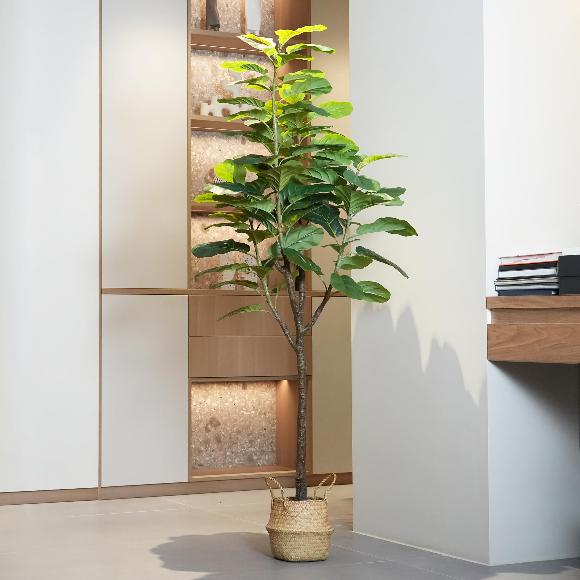 Artificial Fiddle Leaf Fig Tree - 6ft Fake Ficus Lyrata Plant