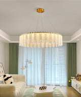 Gold Crystal Chandelier, Modern Chandelier Gold Pendant Lighting Small Round