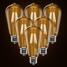 LED Dimmable Edison Light Bulbs 4W, 2200K-2400K Warm White (Amber Glass) ST64