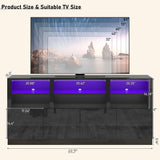 32-Inch Tall Entertainment Center with LED Lighting for 70-80 Inch TV
