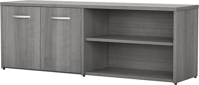 Business Furniture Studio C Low Storage Cabinet with Doors and Shelves