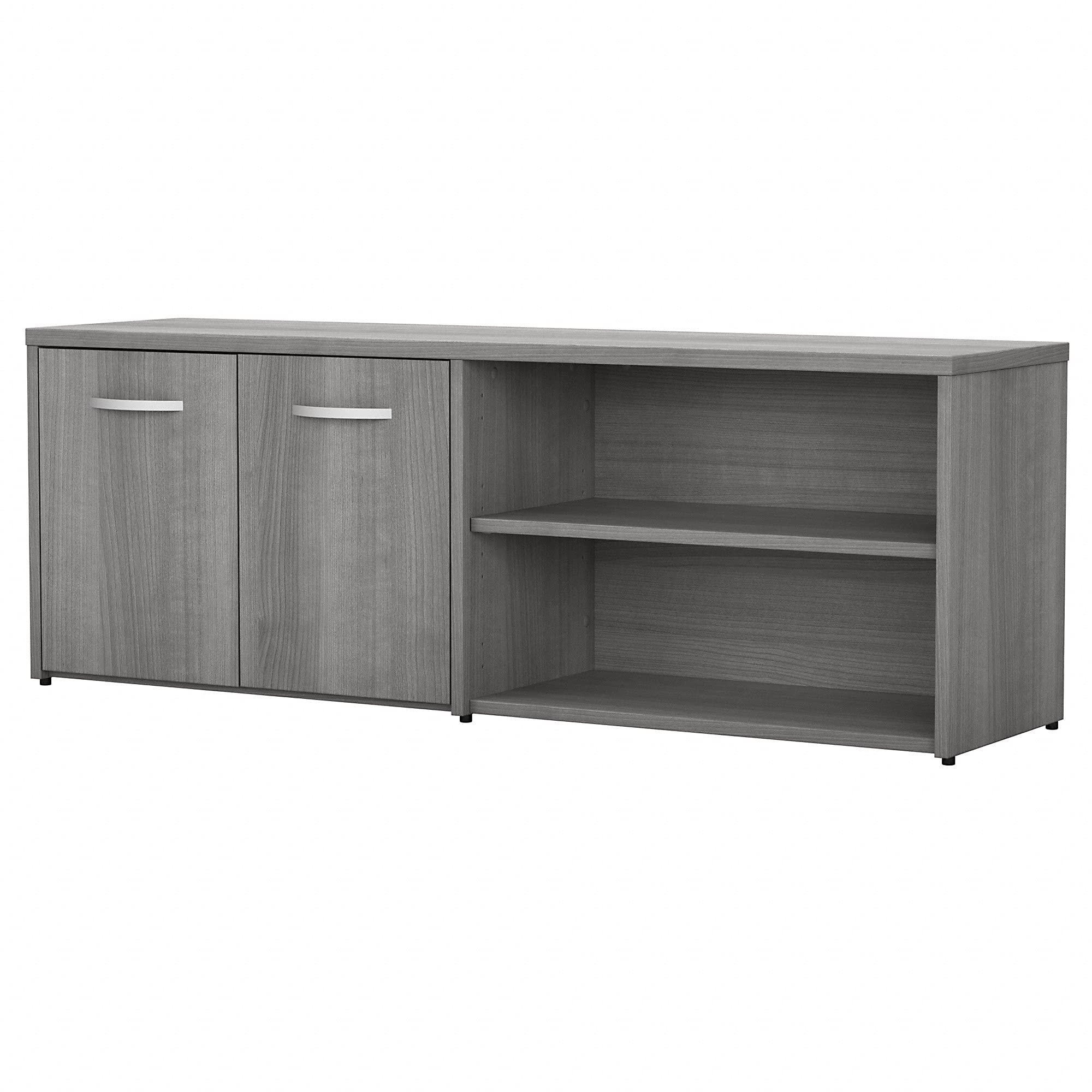 Business Furniture Studio C Low Storage Cabinet with Doors and Shelves