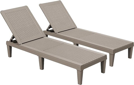 Outdoor Chaise Lounge Chair Set of 2 for Outside Pool Patio