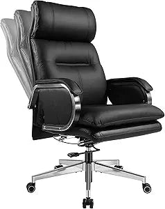 Genuine Leather Modern Executive Chair High-Back Support 90 to 150 Degrees