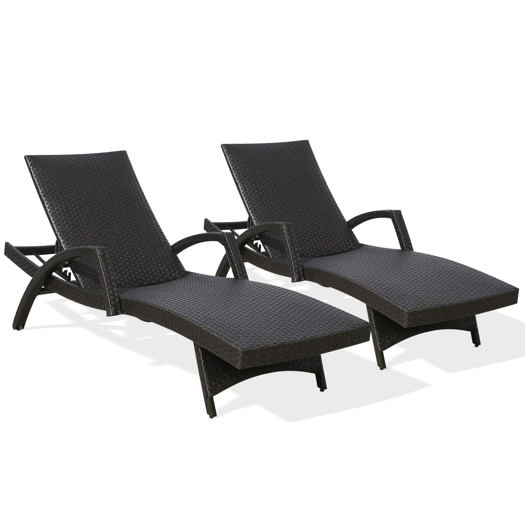 Lounge Chairs for Outside, Woven Padded Non-Rust Aluminum Chaise