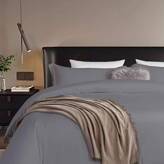 Cooling Queen Duvet Cover Set, Viscose Derived from Bamboo Comforter Cover Set