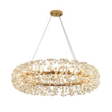 Modern Crystal Chandelier Round Chandelier Light Fixture Gold Sputnik