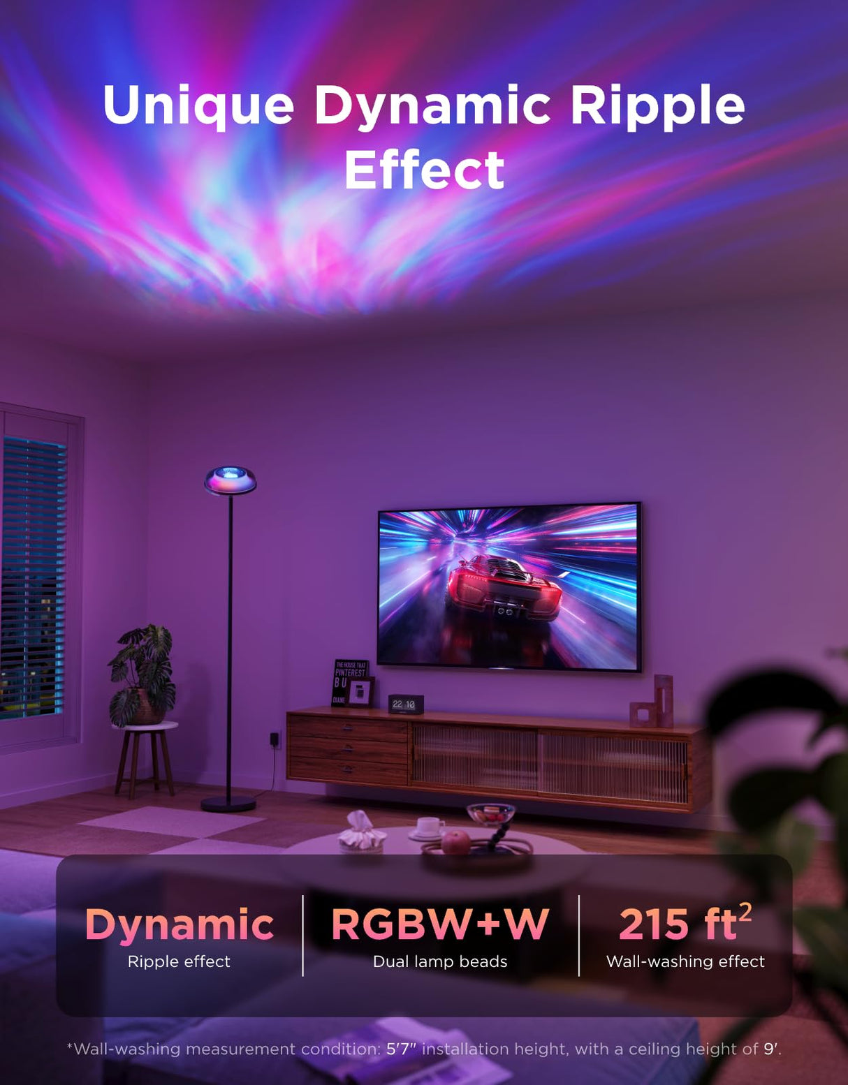 RGBIC Uplighter Floor Lamp with Matter Support - 1000lm LED Corner Light