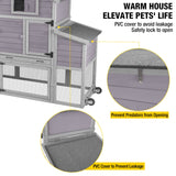 Movable Chicken Coop with Wheel and Run, Large Backyard Hen House