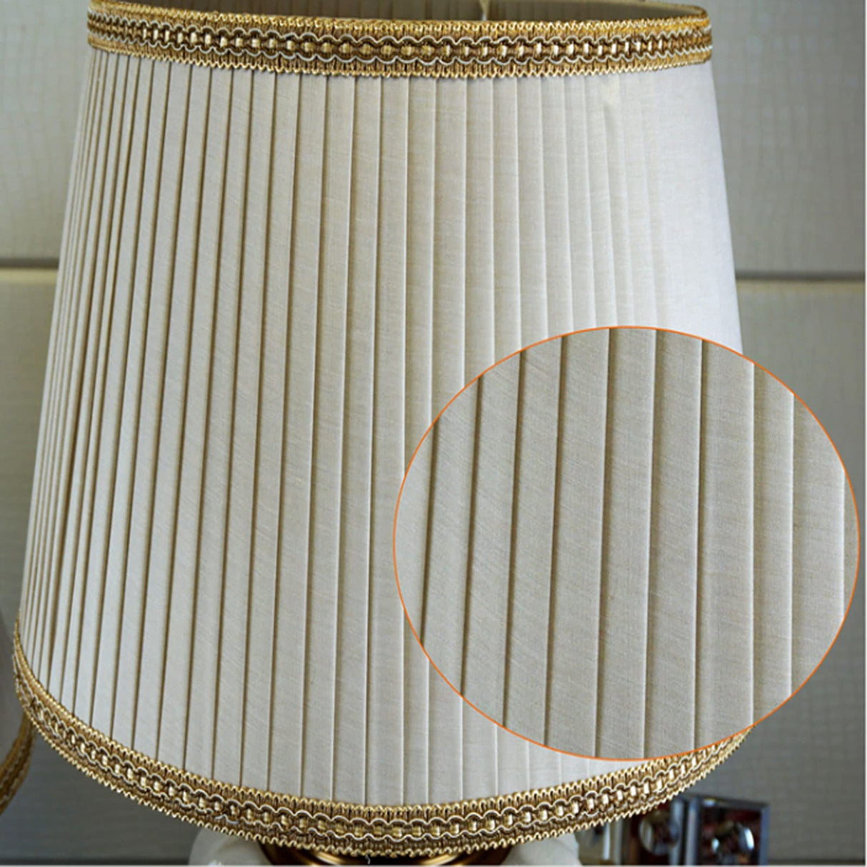 Desk Lamp Modern Table Lamp Ceramic Table Lamp with Fabric Shade for Living Room，