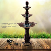 3-Tier Freestanding Waterfall Fountain w/Pump & Pineapple Top, 51 Inch Tall