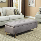 Upholstered Storage Bench Velvet Bed Bench with Storage Entryway Bench