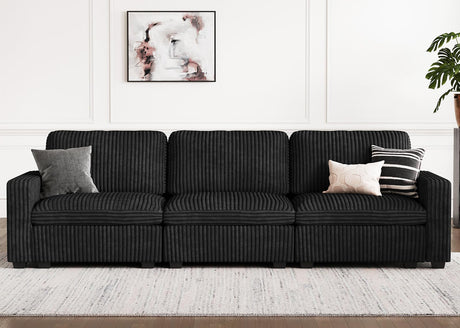 Modular Sectional Sofa with Storage Seats 3 Seat Corduroy Couch Oversized