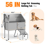56" Professional Dog Washing Station with Stairs