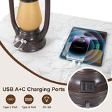 26" Vintage Lantern Table Lamps Set of 2 with USB Charging Ports