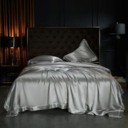 25 Momme Mulberry Silk Duvet Cover Set - Queen Size with Button Closure
