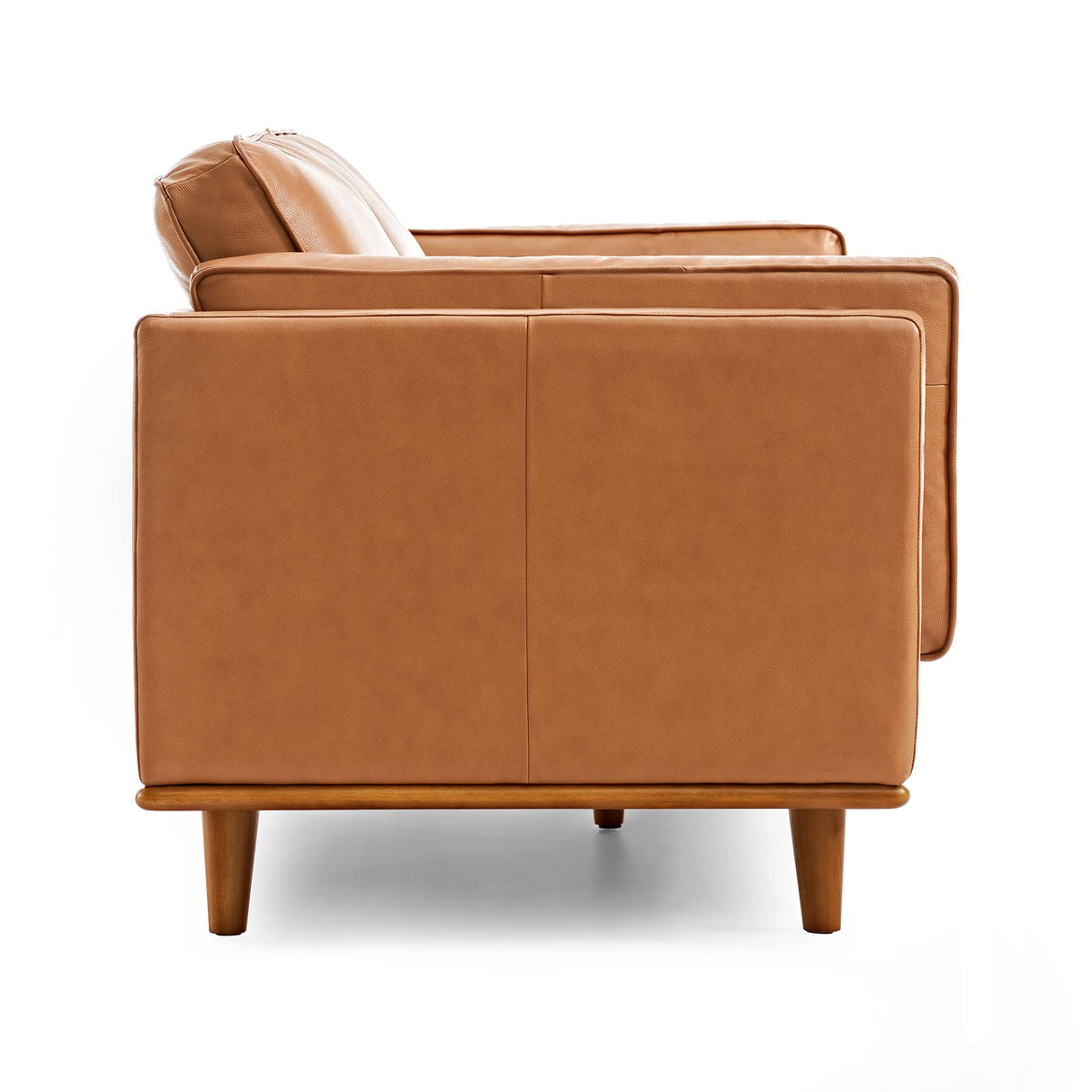 Full Leather Accent Chair 41.5” | Pure Full Italian Nappa Leather Chair, Solid Wood Accent