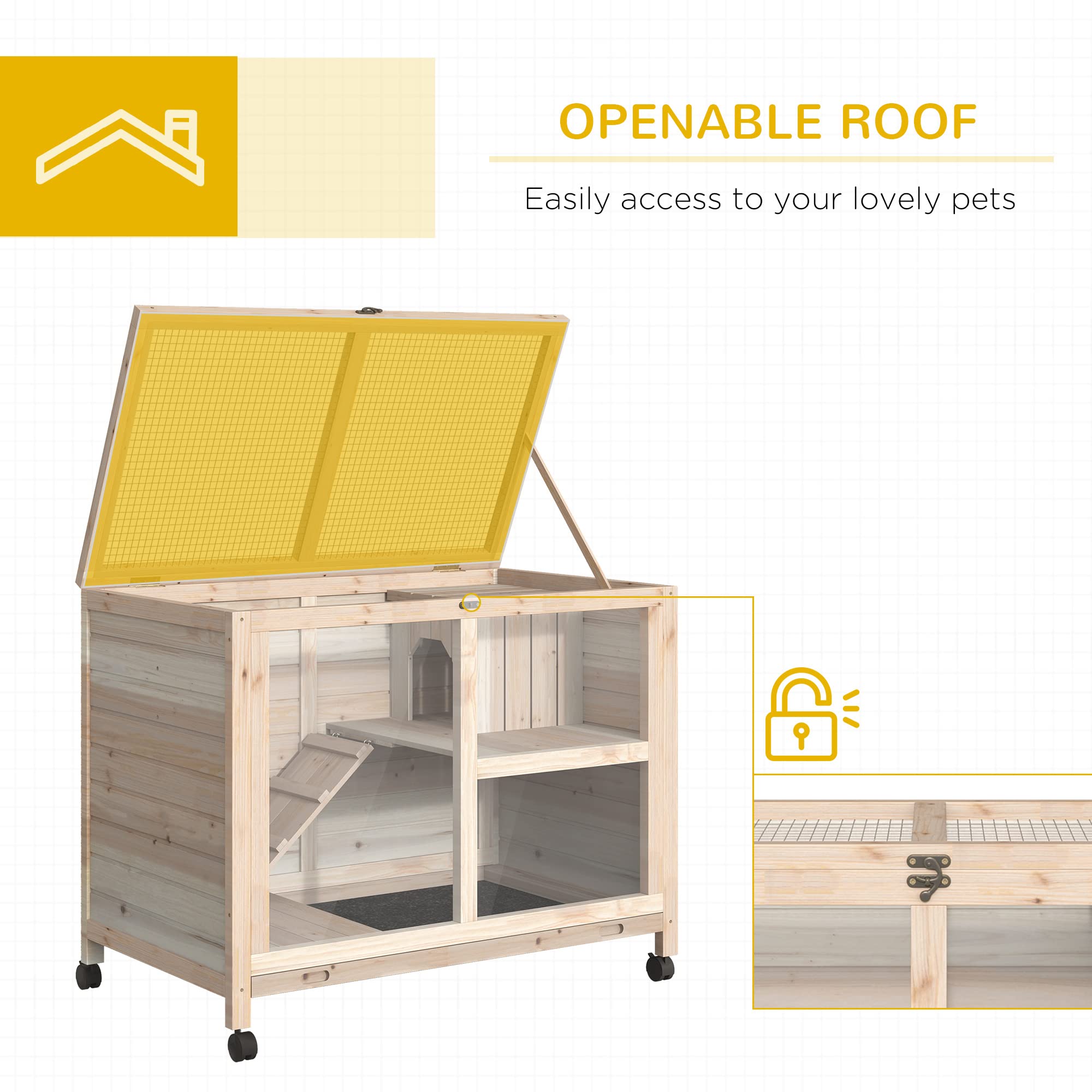 Rabbit Cage Indoor Rabbit Hutch Bunny Hutch Outdoor, Guinea Pig Cages
