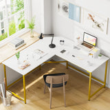 59" L Shaped Desk Corner Computer Desk Gaming Table with Monitor Stand Workstation