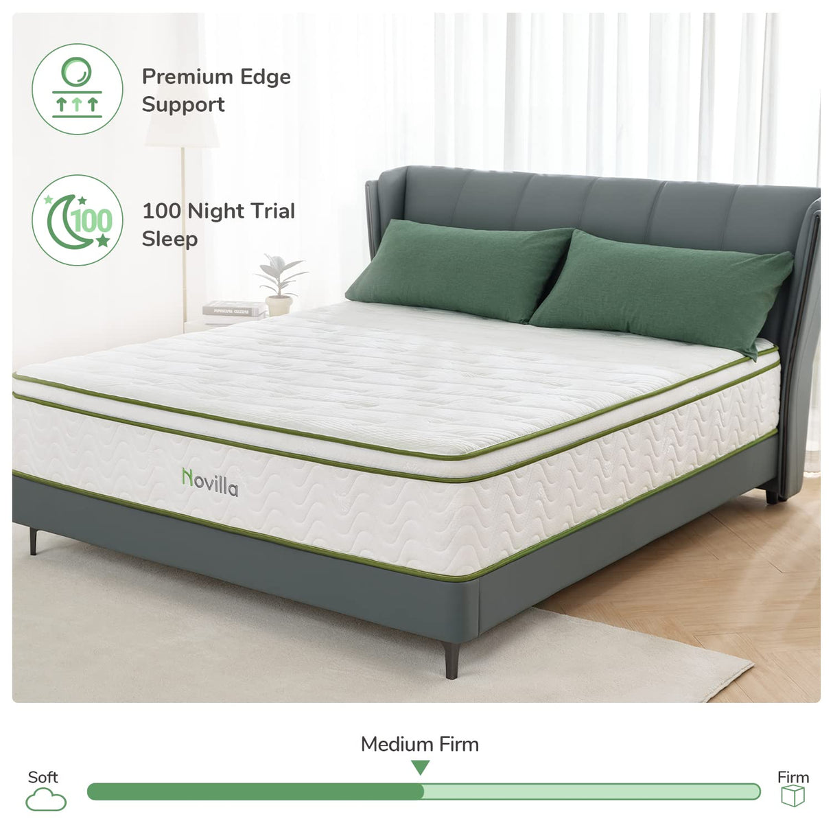 Queen Mattress, 12 Inch Hybrid Mattress with Gel Memory Foam & Pocketed Coil