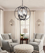 Globe Black Chandelier Dining Room Light Fixture Farmhouse Glass Chandeliers