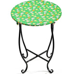14" Indoor Outdoor Metal Side Table for Poolside Bistro Balcony Yard Porch Bedside