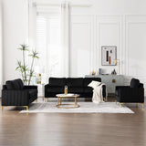 3 Piece Sofa Set Living Room Furniture Sets, Comfy Sofa and Loveseat and Chair