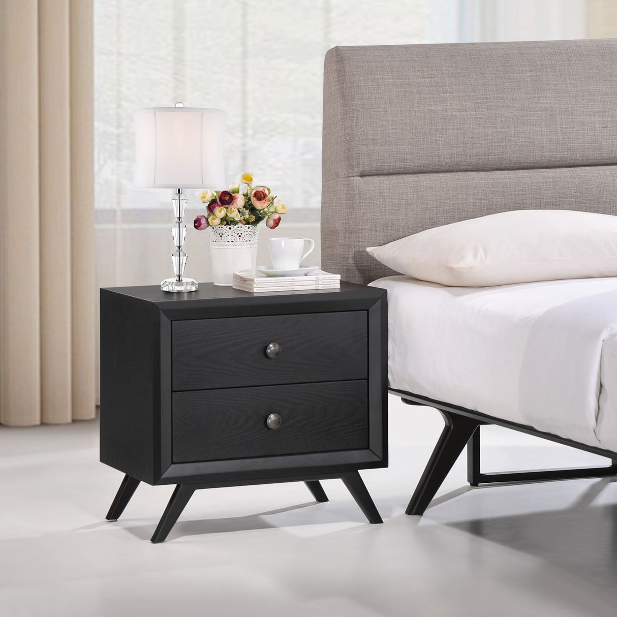 Tracy Mid-Century Modern Wood Nightstand
