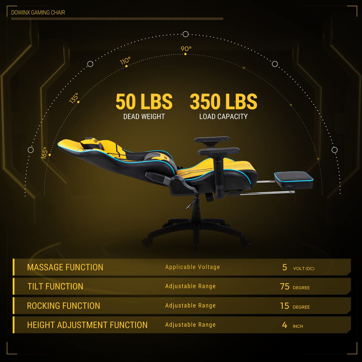 Gaming Chair High Back Computer Chair with Footrest, Breathable Quilted