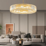 Modern Round Crystal Chandelier Light Fixture,12-Light Luxury Gold