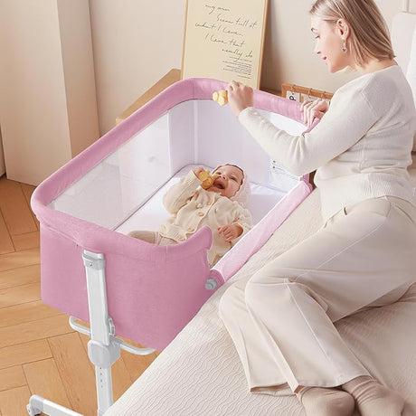 Baby Bassinet, 3 in 1 Bassinets Bedside Sleeper for Newborn, Portable Crib
