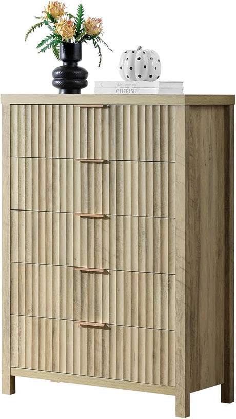 5 Drawers Dresser for Bedroom, 44 Inches Tall Modern Bedroom Dressers