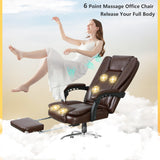 6-Point Massage Executive Office Chair with Heating and Footrest