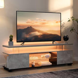 LED TV Stand White TV Stands for Living Room Modern TV Stand with Storage