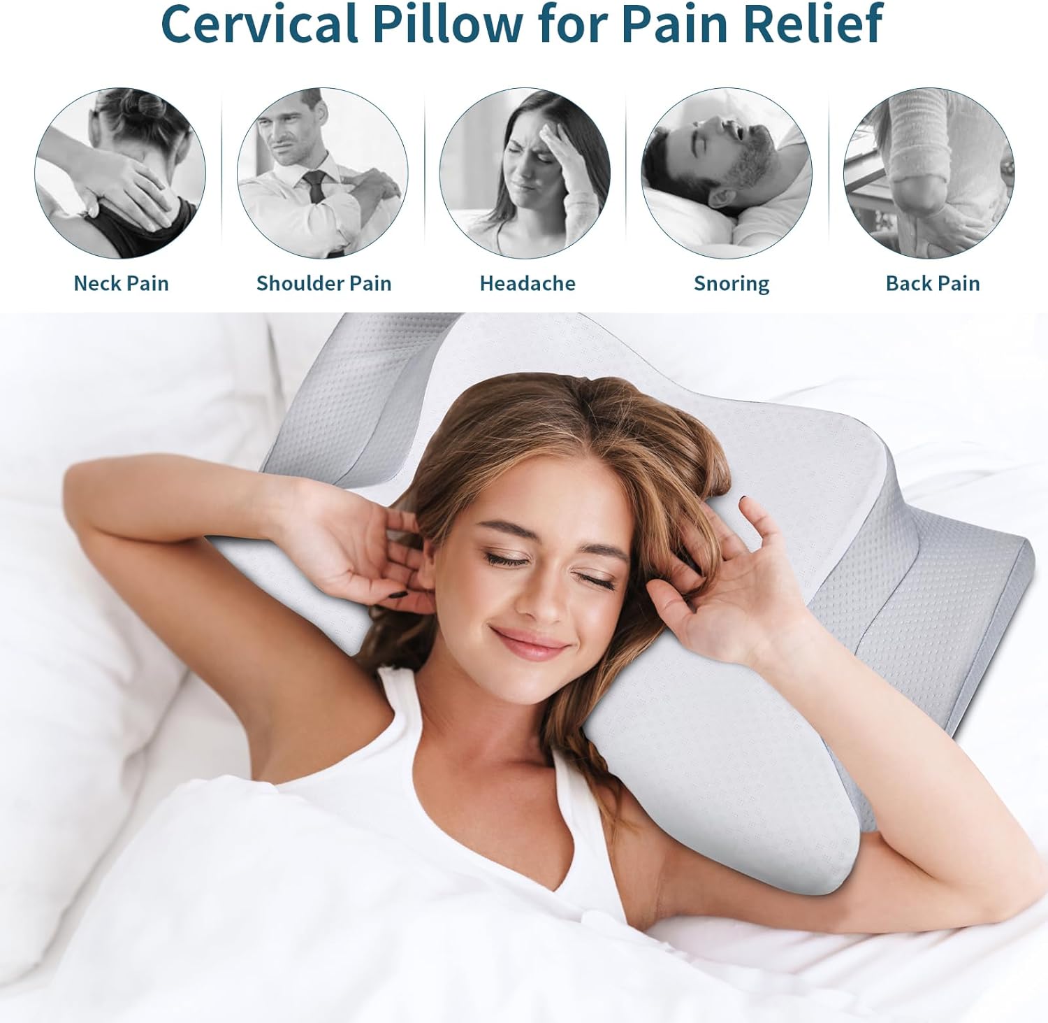 Ergonomic Memory Foam Cervical Pillow - Cooling Neck Support